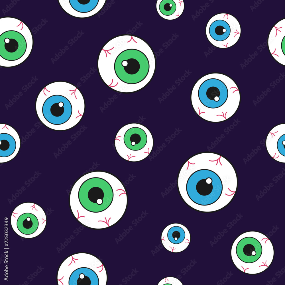 Seamless pattern with mystery eye balls. Can be used for Halloween wallpapers, backgrounds and gift wrap paper. Seamless pattern with mystery eye balls. Can be used for Halloween wallpapers, backgrounds and gift wrap paper.