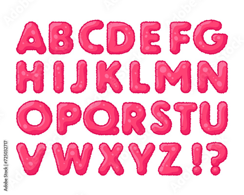 Bubble alphabet. Kids balloons font in trendy retro style. Vector illustration