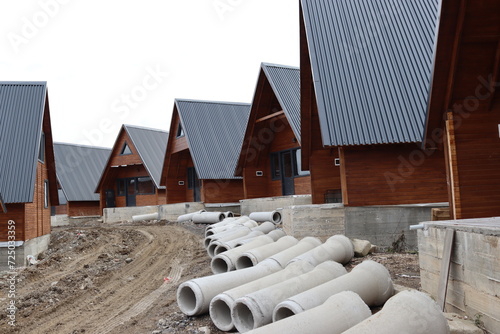 Bulgalov houses, construction, and concrete water pipes