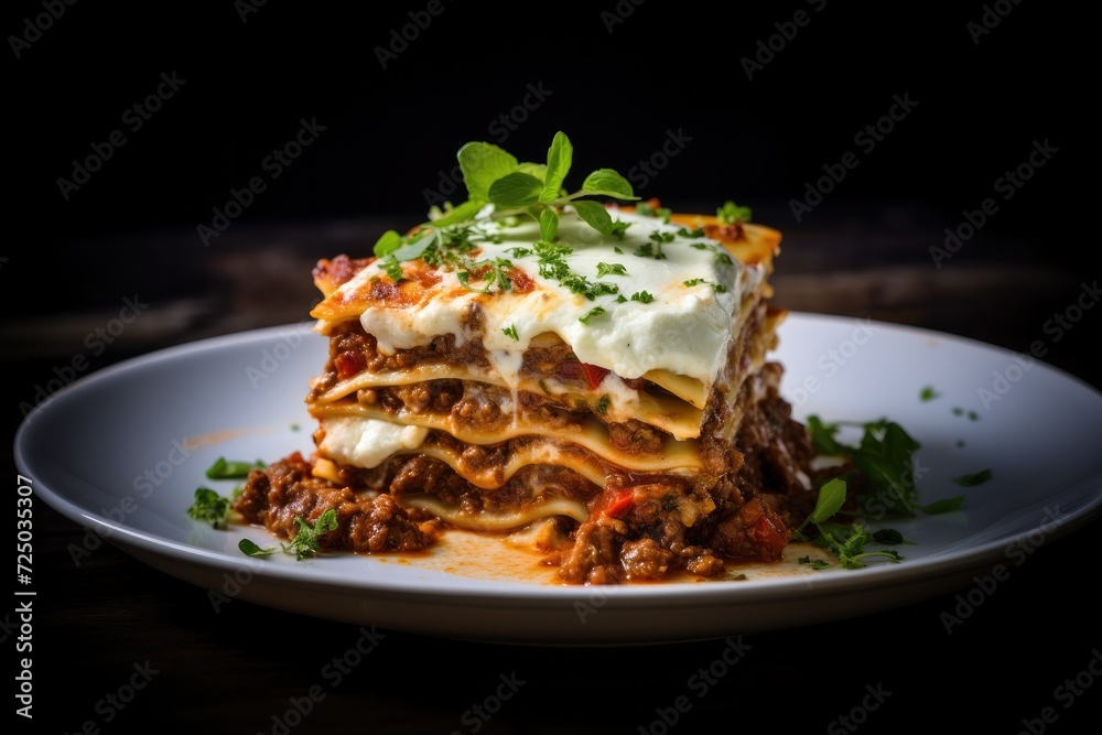 A Plate of Beef Lasagna A Plate of Beef Lasagna