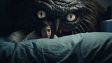 Woman Observes Monster in Bed