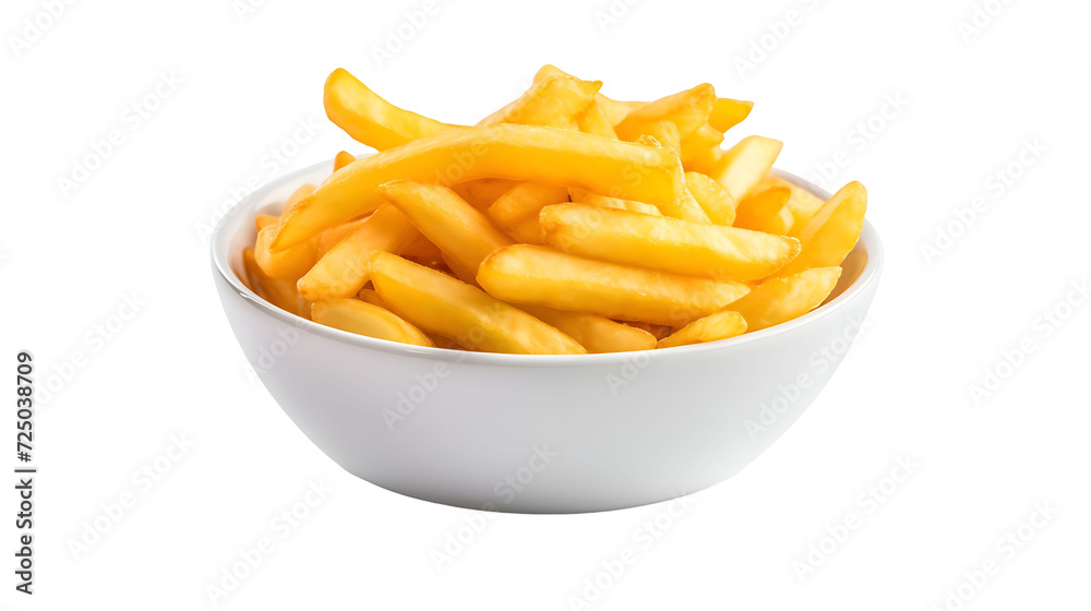 Bowl of French fries. Isolated on transparent background. Bowl of French fries. Isolated on transparent background.