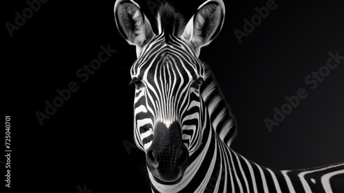 A black and white photo of a zebra  suitable for various uses
