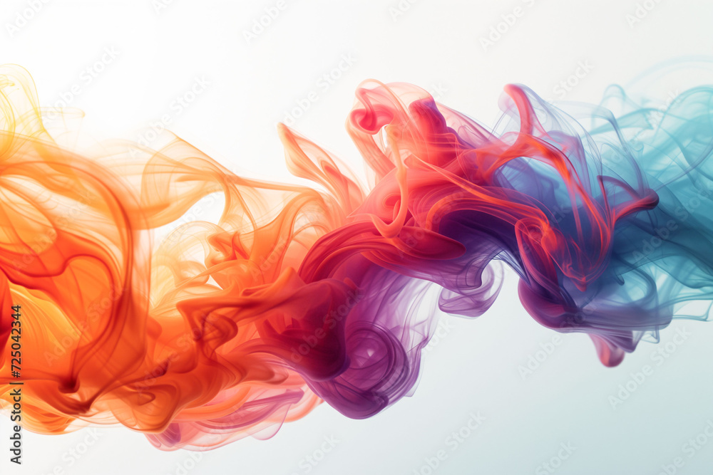 colorful smoke on white