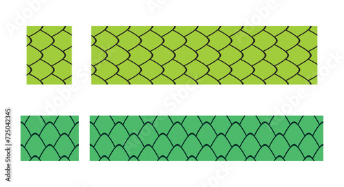 Snake Scales Seamless Pattern Vector Illustration Set