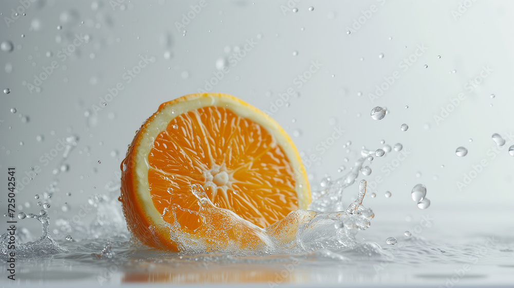 Vibrant Orange Citrus Slice on White Background Vibrant Orange Citrus Slice on White Background