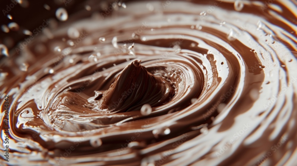 Close up of melted chocolate swirl with bubbles Close up of melted chocolate swirl with bubbles
