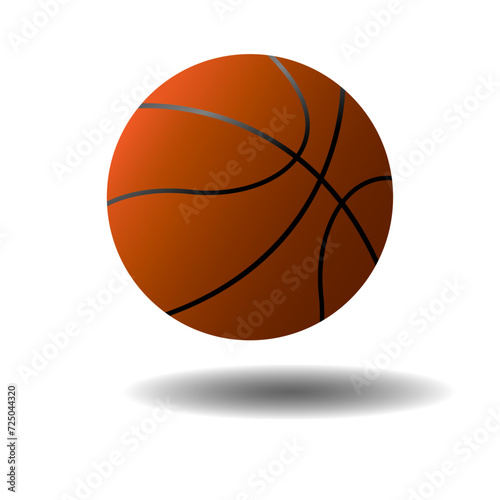 Vector realistic basketball ball on a white background. Vector illustration.