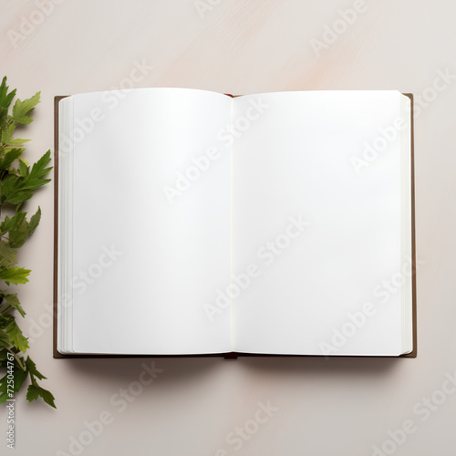 Open book with blank pages. Mockup.