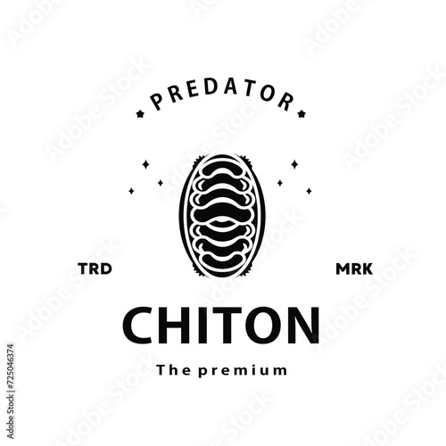 vintage retro hipster chiton logo vector outline silhouette art icon