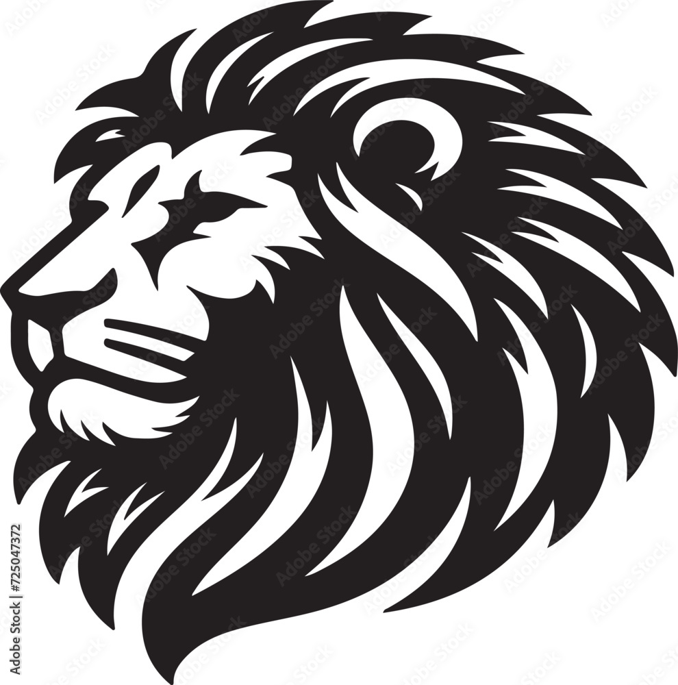 lion head silhouette lion head silhouette