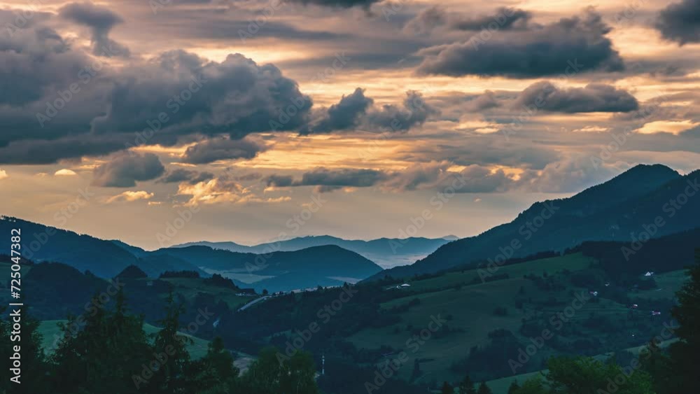 Clouds time lapse in green countryside nature Clouds time lapse in green countryside nature