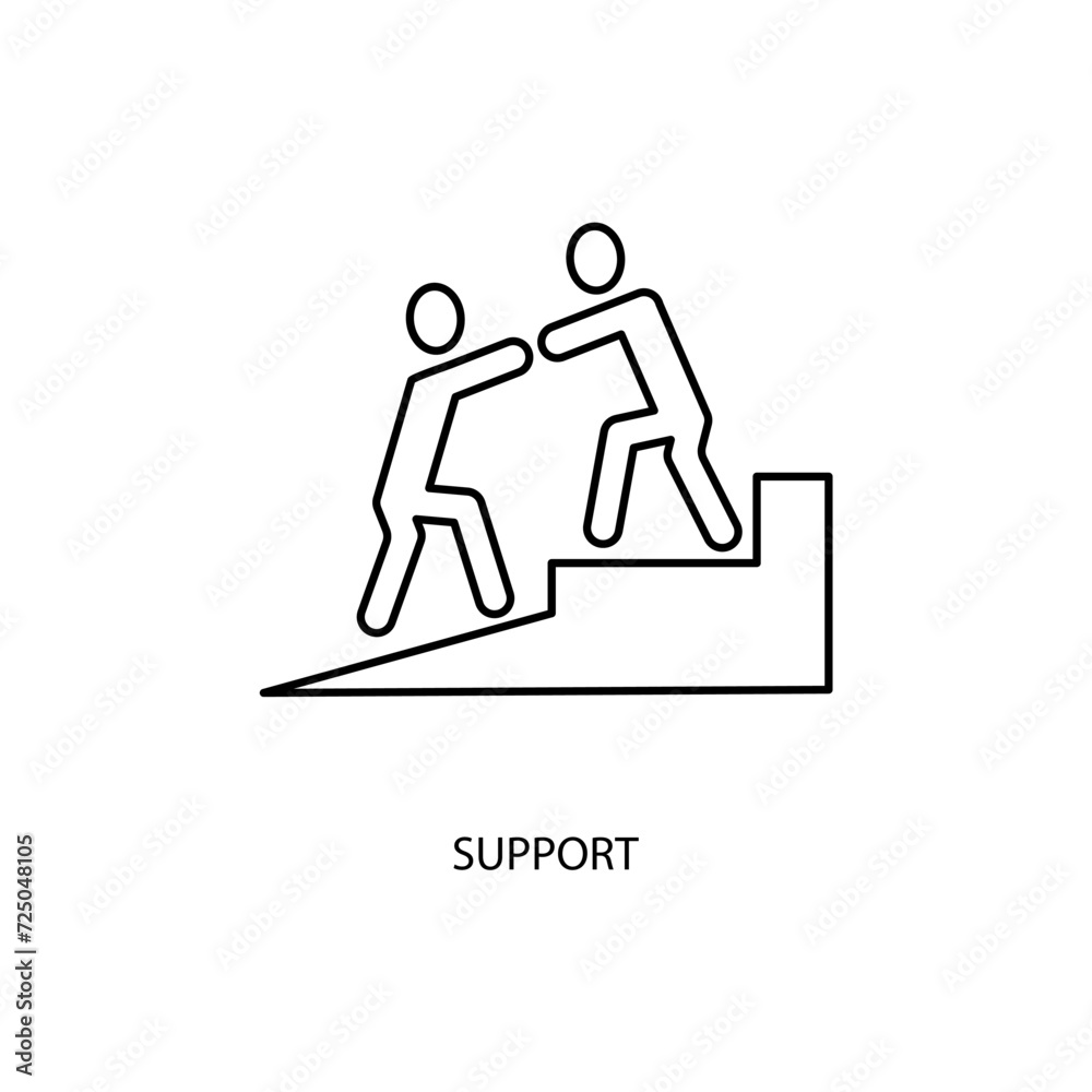 support concept line icon. Simple element illustration. support concept outline symbol design. support concept line icon. Simple element illustration. support concept outline symbol design.
