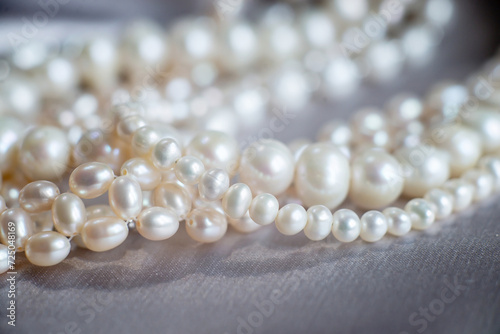 Luxury necklace with pearl. Background, wealth
