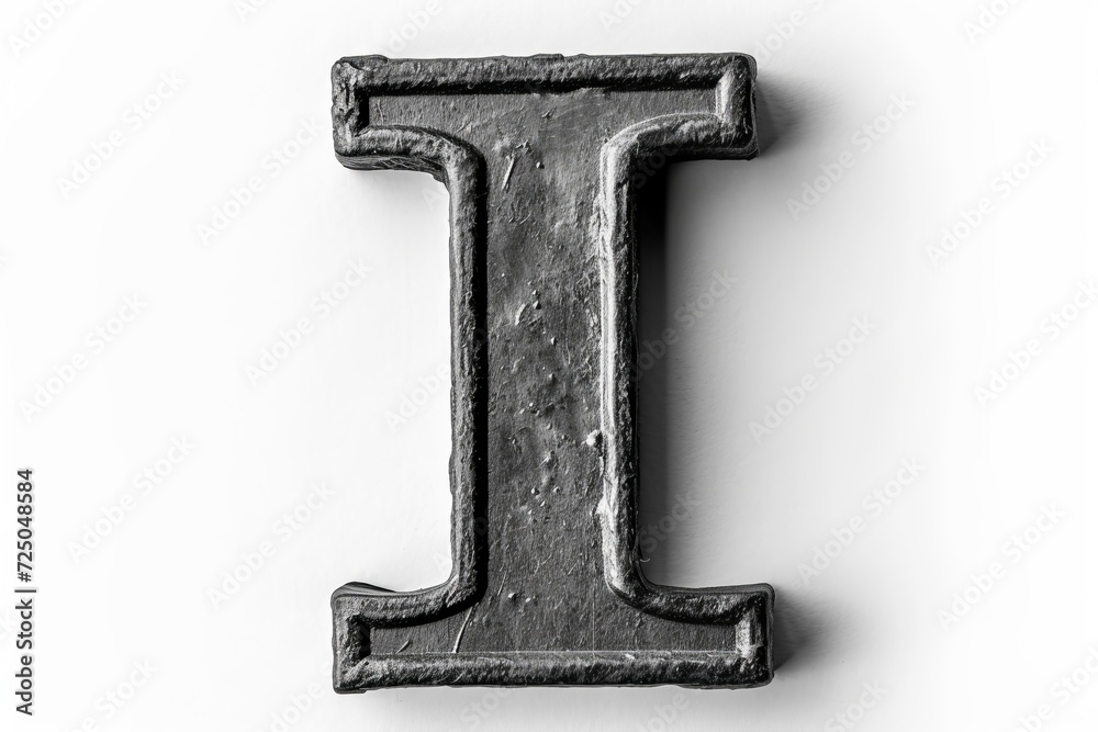 Single letter i on plain white background, minimalistic concept for design and typography purposes Single letter i on plain white background, minimalistic concept for design and typography purposes