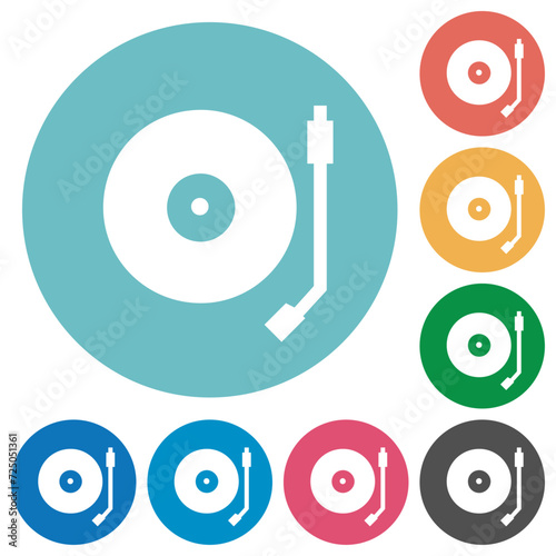 Turntable flat round icons