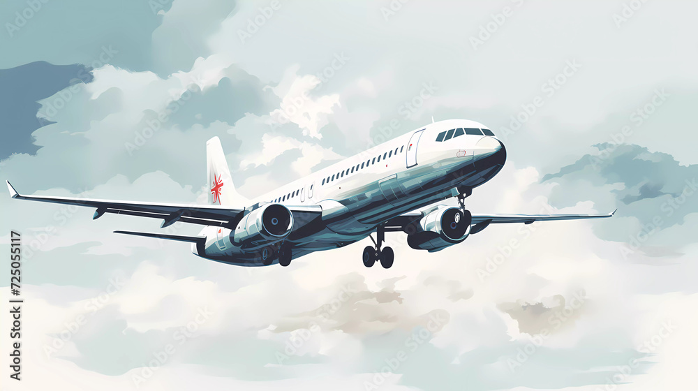 A large jetliner flying through a white sky A large jetliner flying through a white sky
