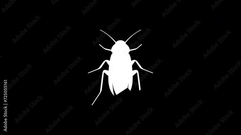 Cockroach graphic animation. Alpha channel. 4K resolution