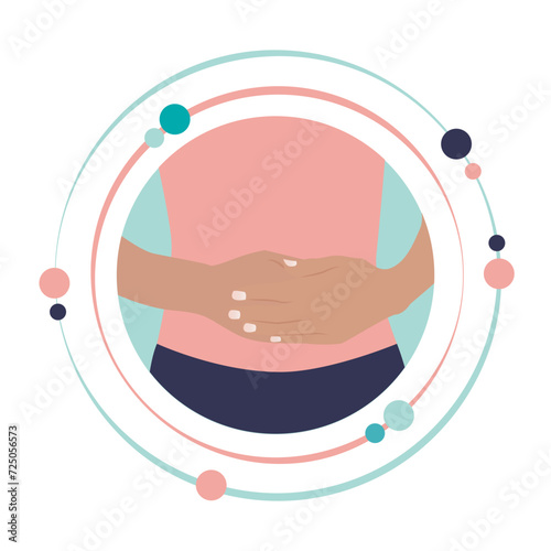 Stomach ache cramps graphic icon symbol