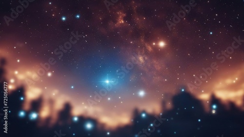 starry night city Galaxy, space sky. Stars, lights, fantasy background 