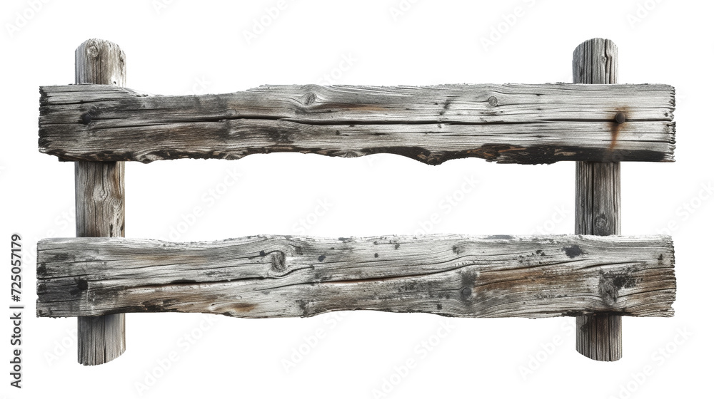 Obraz premium Rustic Wooden Fence on Transparent Background