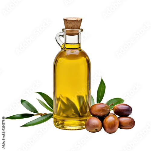 fresh raw organic bacuri oil in glass bowl png isolated on white background with clipping path. natural organic dripping serum herbal medicine rich of vitamins concept. selective focus