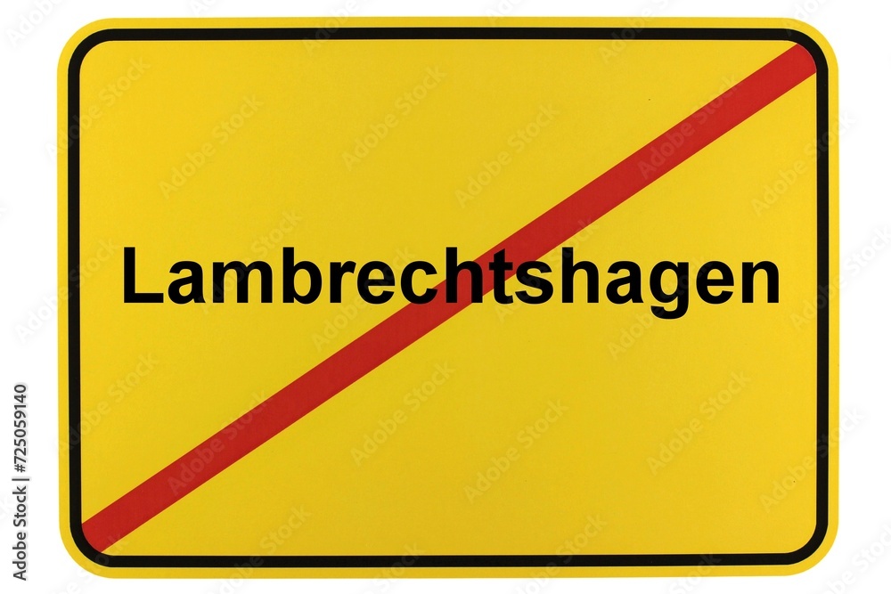 Illustration eines Ortsschildes der Gemeinde Lambrechtshagen in Mecklenburg-Vorpommern Illustration eines Ortsschildes der Gemeinde Lambrechtshagen in Mecklenburg-Vorpommern