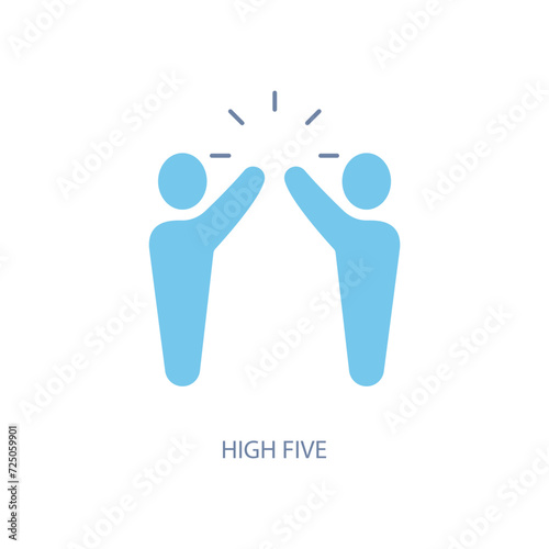 high five concept line icon. Simple element illustration. high five concept outline symbol design.