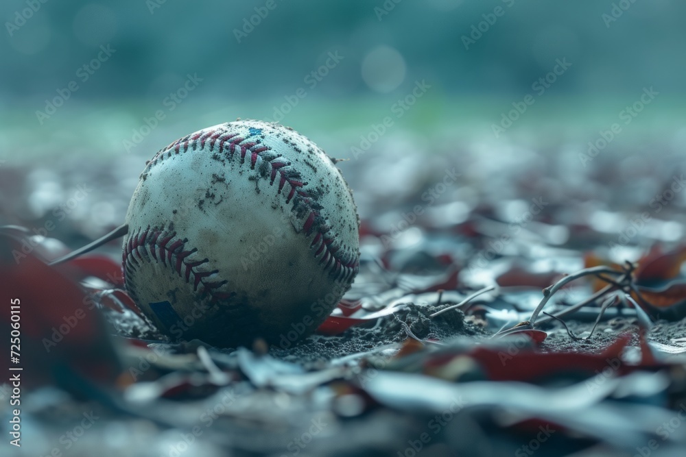 Close-up of a weathered baseball on wet autumn leaves, symbolizing nostalgia and the end of a season, with a moody, atmospheric feel.
Close-up of a weathered baseball on wet autumn leaves, symbolizing nostalgia and the end of a season, with a moody, atmospheric feel.