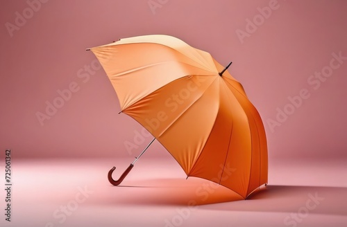 3d pastel peach color umbrella on peach background  Peach Fuzz