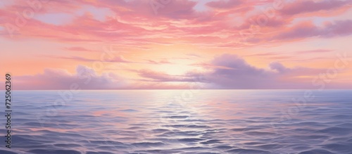 beautiful pink sunrise over sea © pector