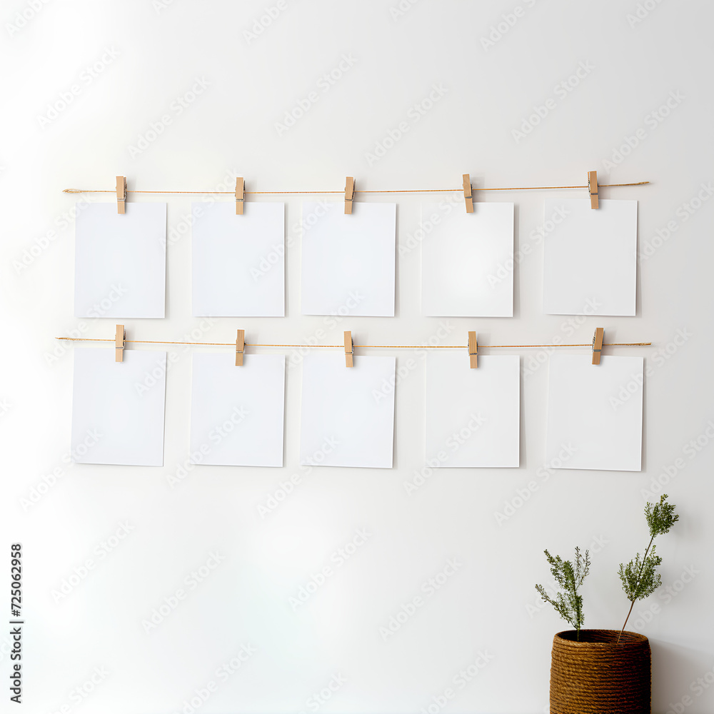 Mockups of polaroid style photographs in white. Plain background. Mockups of polaroid style photographs in white. Plain background.