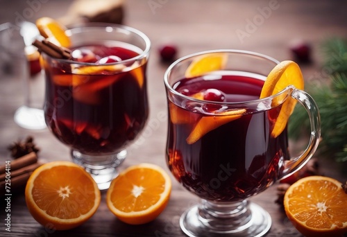 Mulled Wine with orange slices