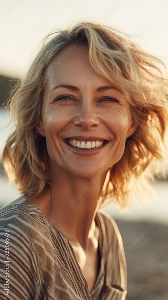 Fototapeta premium Golden Hour Glow: A Person Amidst Nature's Beauty