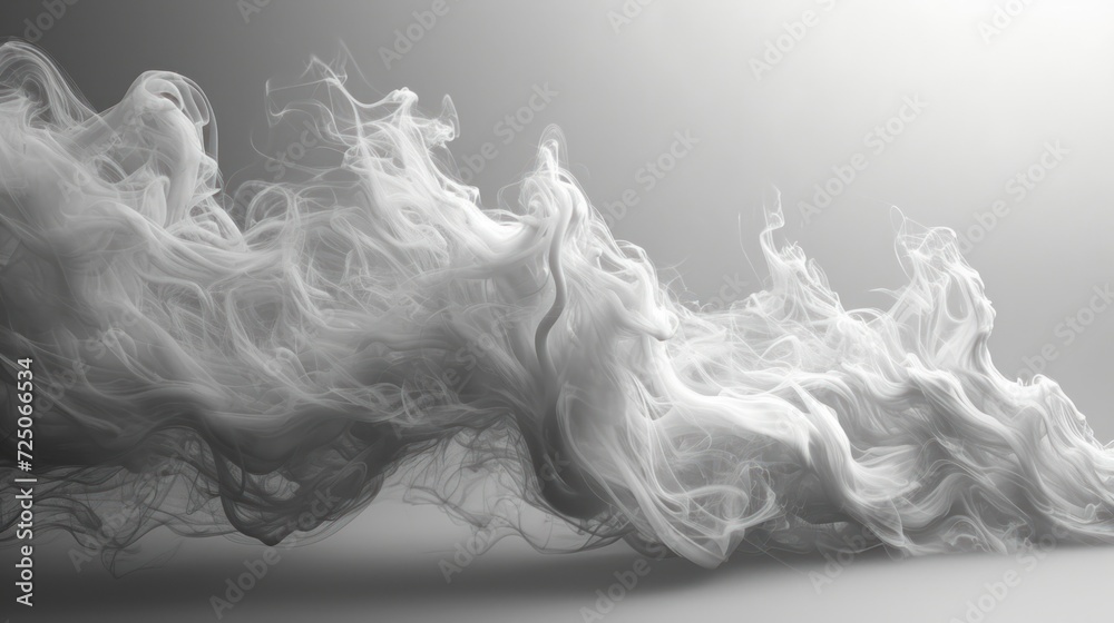  a black and white photo of a white object with a lot of smoke coming out of the top of it.