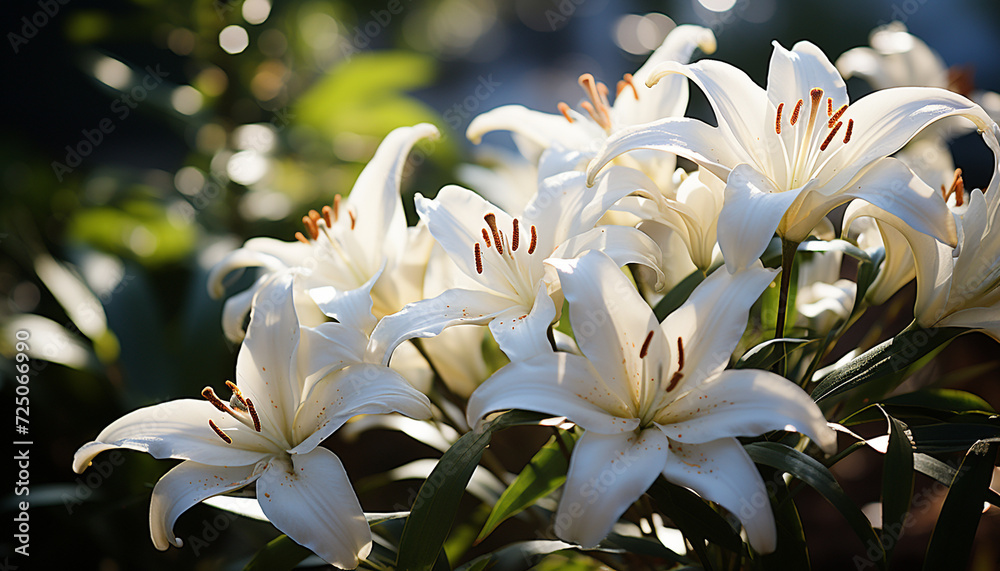 Obraz premium Freshness and beauty in nature, a blooming flower generated by AI