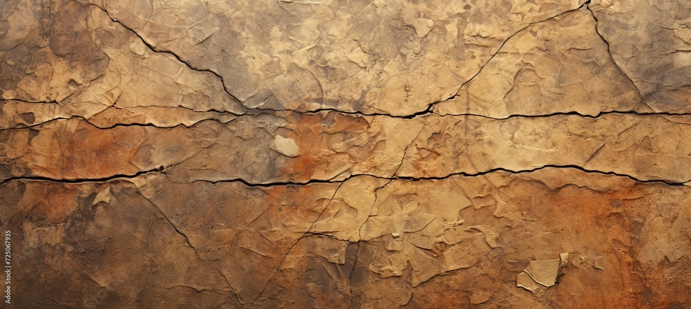 Intricate layers and weathered textures of peeling antique fresco in captivating macro view Intricate layers and weathered textures of peeling antique fresco in captivating macro view
