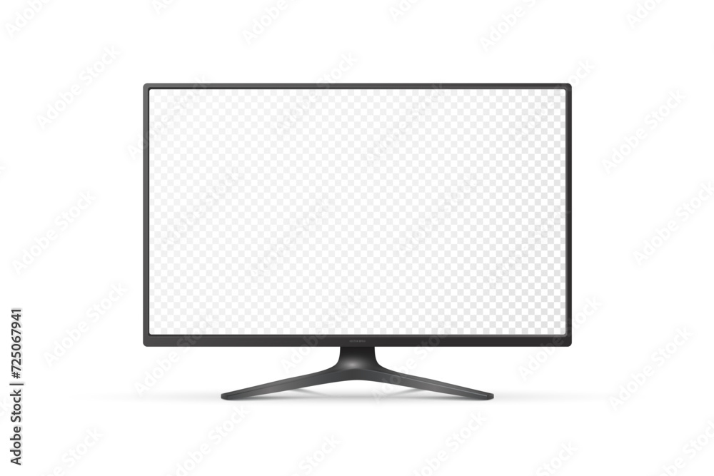 Vector 3d Realistic Modern TV Screen. Minimalistic Stylish Lcd Panel, Led TV Frame. Large Computer Monitor Display Design for Mockup. Blank Television Template. Catalog, Web Site Concept. Front View Vector 3d Realistic Modern TV Screen. Minimalistic Stylish Lcd Panel, Led TV Frame. Large Computer Monitor Display Design for Mockup. Blank Television Template. Catalog, Web Site Concept. Front View