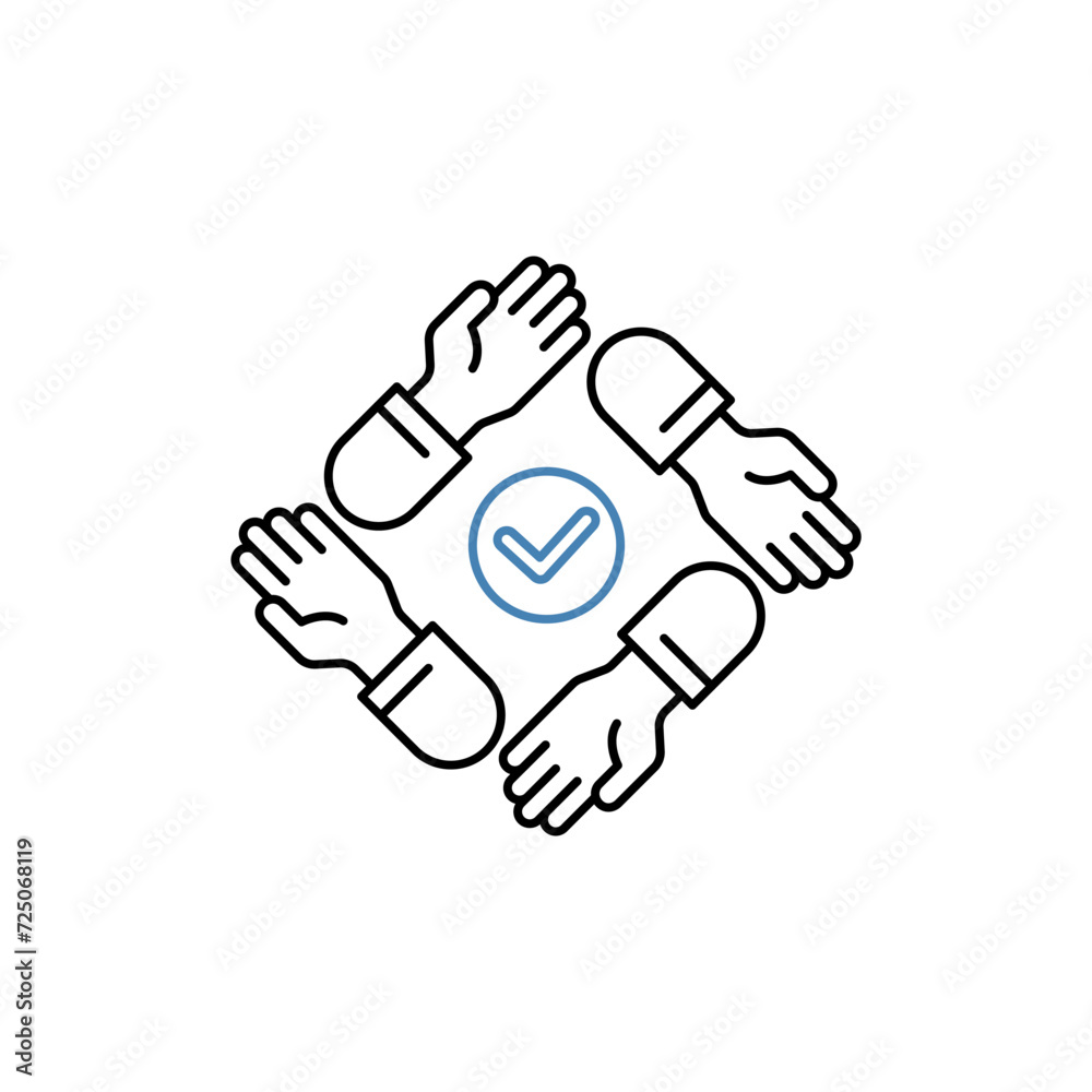 unity concept line icon. Simple element illustration. unity concept outline symbol design. unity concept line icon. Simple element illustration. unity concept outline symbol design.