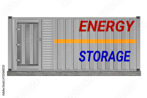 Battery Energy Storage Systems Lithium Ion Power Bank electricity power plant Process illustration isolated.