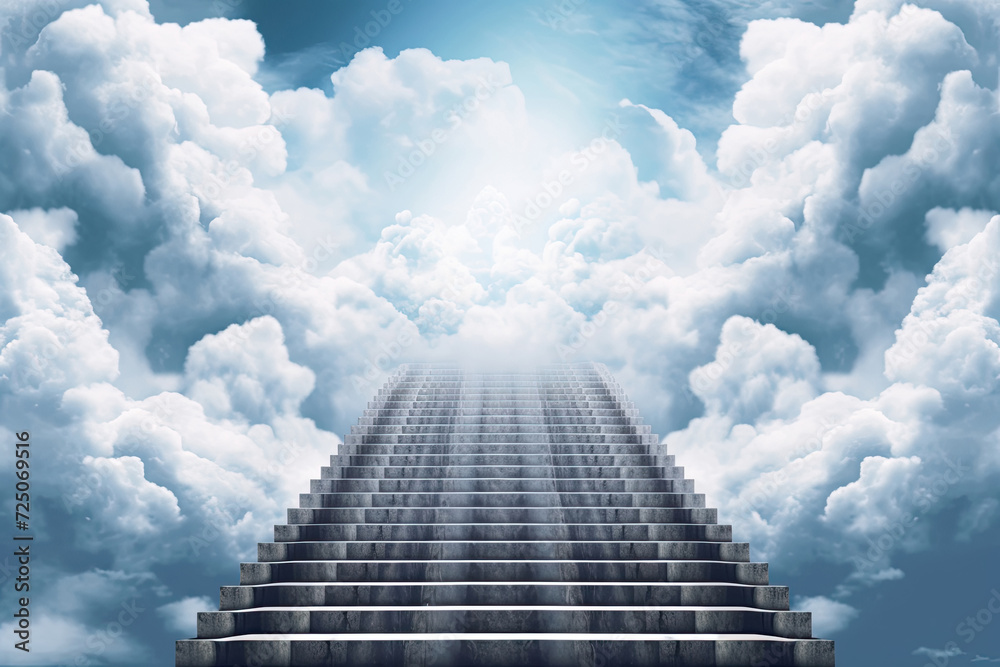 Ascending to the Heavens: A Stairway Meandering Through Cotton Candy Clouds Ascending to the Heavens: A Stairway Meandering Through Cotton Candy Clouds