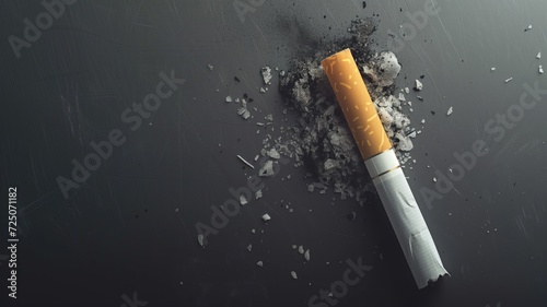 A single extinguished cigarette, representing the concept of quitting smoking