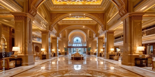 Grand Chandelier Adorns Hotel Lobby