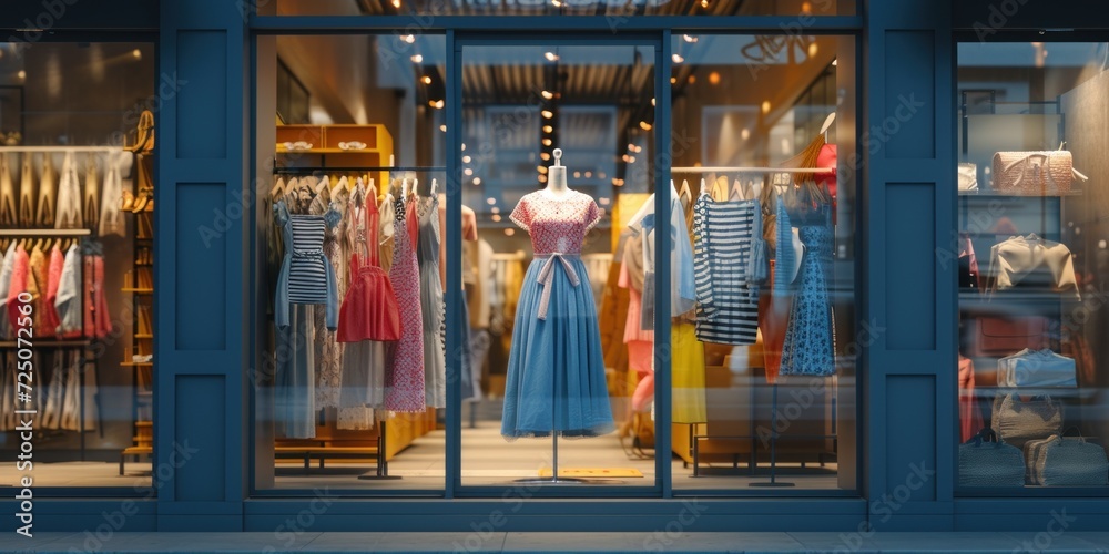 Dress Store Front With Window Display