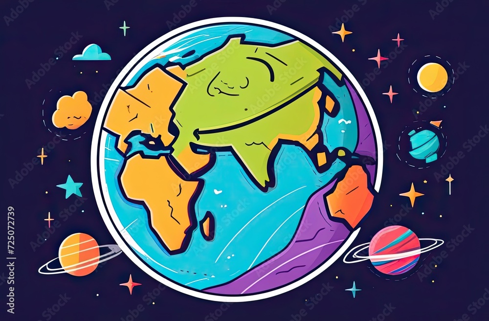 Planet Earth illustration, cartoon, water planet earth, living planet. Save the Planet Concept. Happy Earth Day. Planet Earth illustration, cartoon, water planet earth, living planet. Save the Planet Concept. Happy Earth Day.