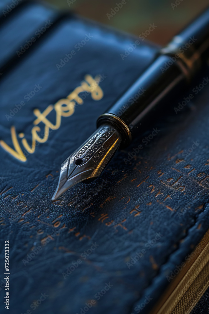 Φωτογραφία Victory Journal - Atmospheric photo of the word 'Victory' written on a notebook