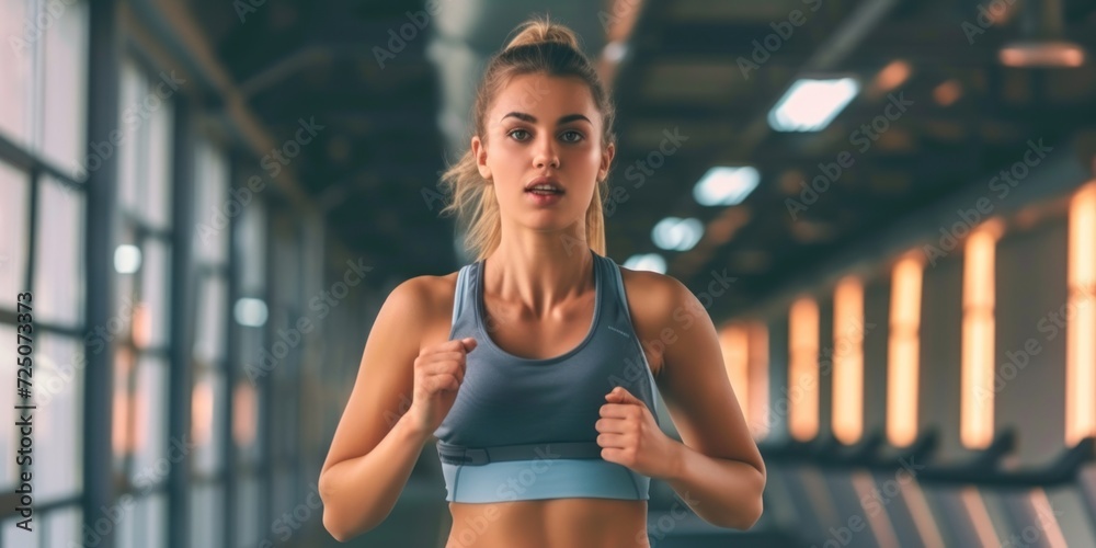 Woman in Sports Bra Top Running