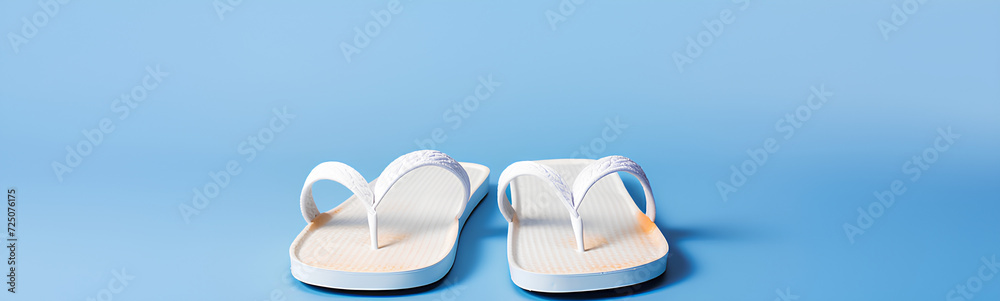 White flip-flops for models. Smooth bottom. White flip-flops for models. Smooth bottom.