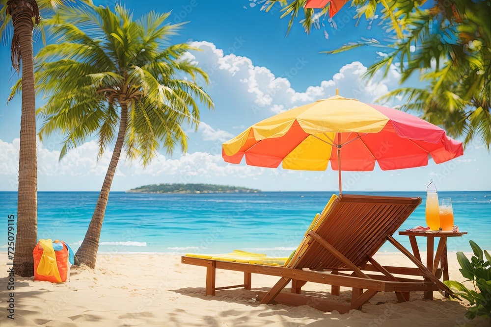 beach chairs and umbrellas on the beach beach chairs and umbrellas on the beach