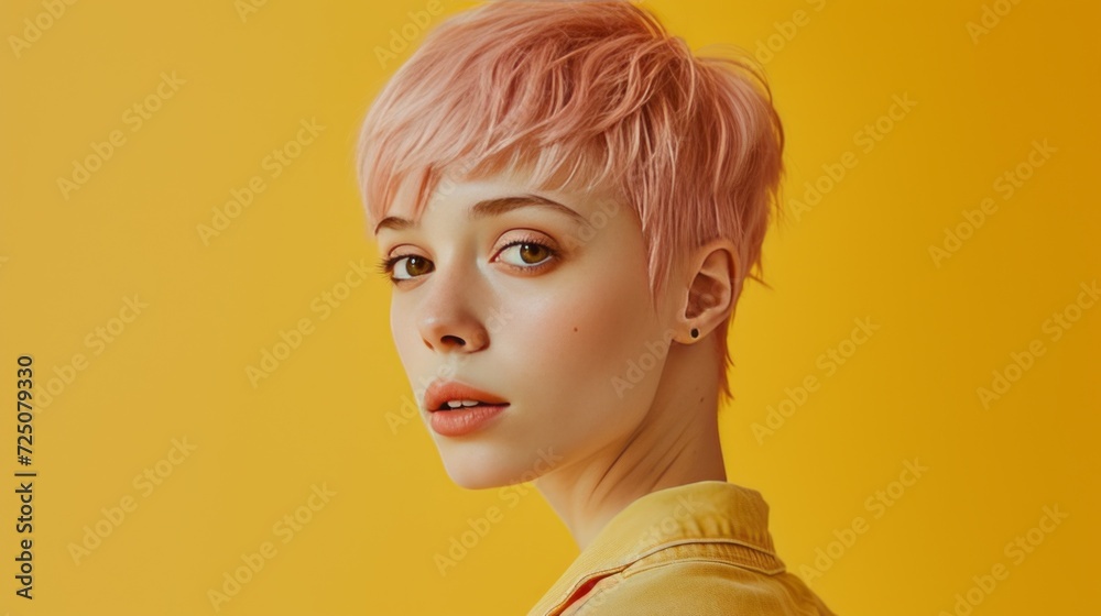 Portrait of a girl with tinted lilac hair Portrait of a girl with tinted lilac hair